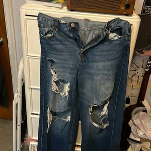 Grunge wide leg ripped Aeropostale jeans